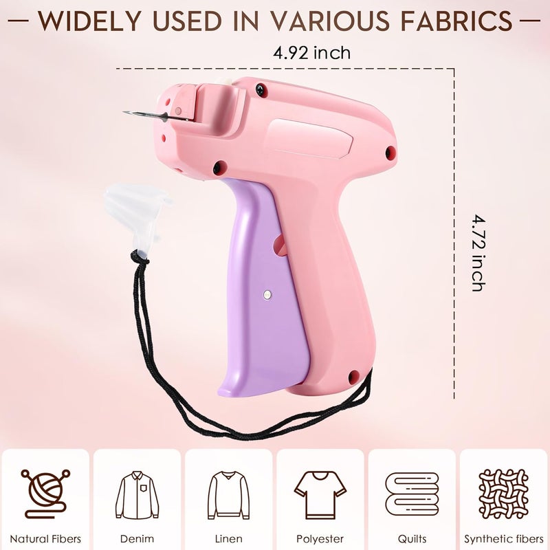MxSpvce Stitch Gun for Clothes,Stitch Gun Quick Clothing Fixer, Tagging Gun for Clothing,Sewing Kit-Includes 6 Needle,1500 Black Fasteners&1500 White Fasteners(0.18inch) Purple - Image 5